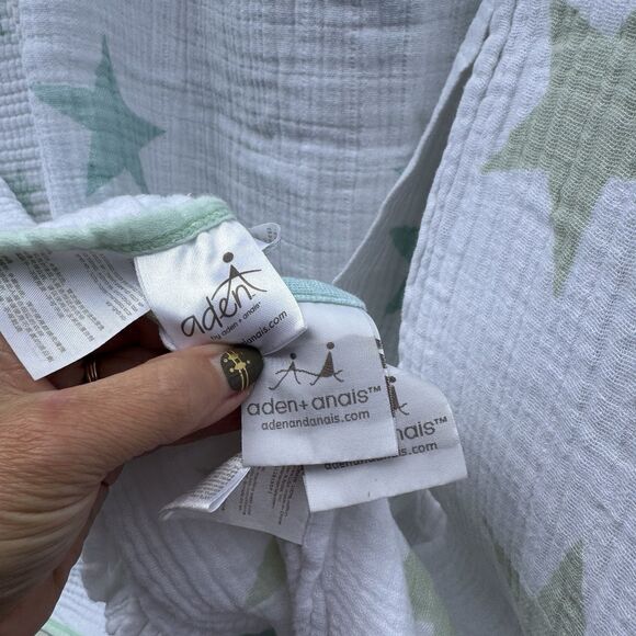 3 Aden + Anais Baby Swaddle Blankets Stars Cotton Muslin Waffle Lovey - Picture 4 of 5